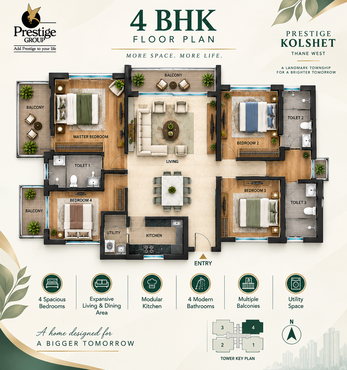 4 BHK Floor Plan